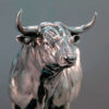 White Park Bull (Ash Nik-Nak - Miniature, Silver) by John Michael